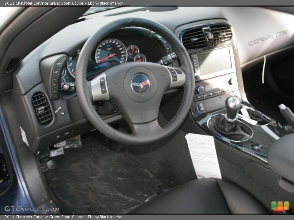 Ebony Black Interior Prime Interior for the 2011 Chevrolet Corvette Grand Sport Coupe #42676558