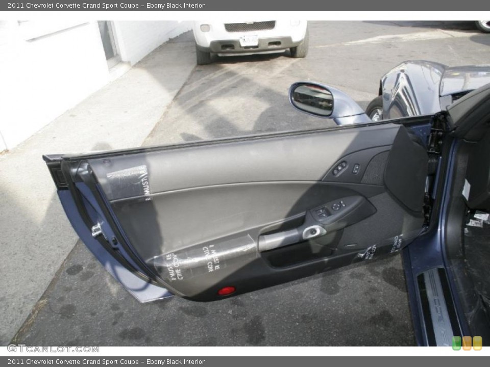 Ebony Black Interior Door Panel for the 2011 Chevrolet Corvette Grand Sport Coupe #42676570
