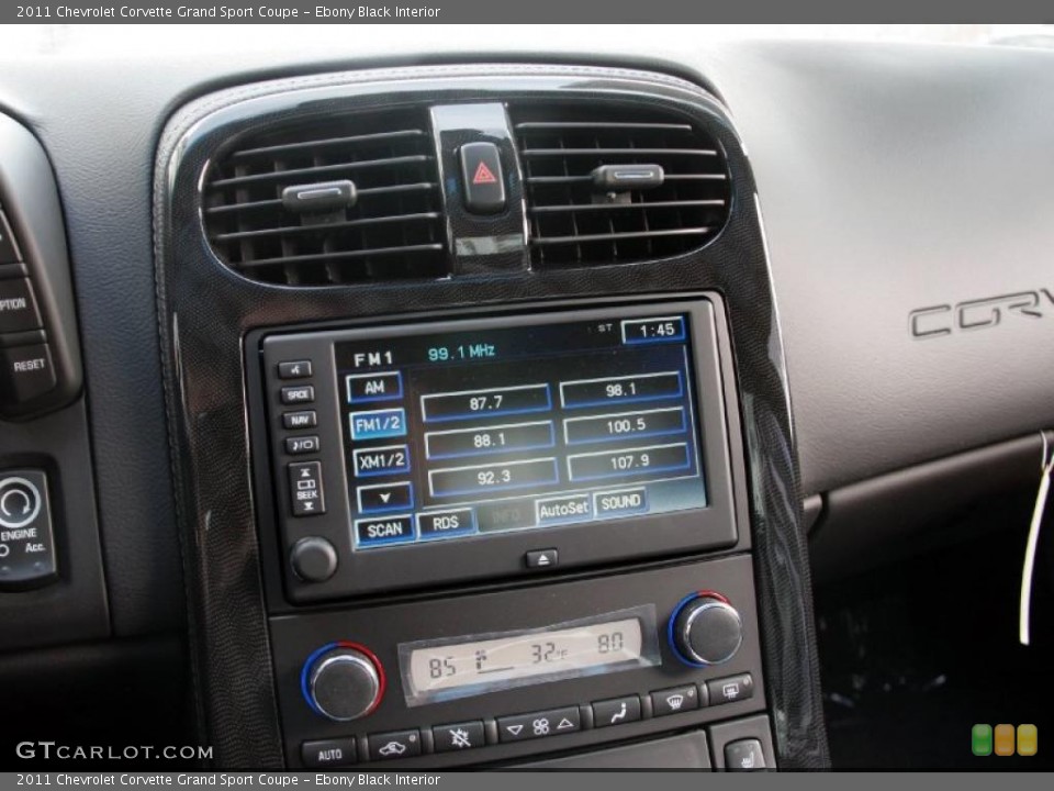 Ebony Black Interior Controls for the 2011 Chevrolet Corvette Grand Sport Coupe #42676630