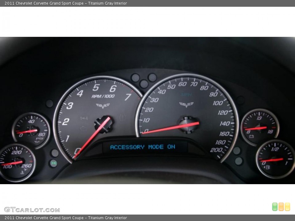 Titanium Gray Interior Gauges for the 2011 Chevrolet Corvette Grand Sport Coupe #42676815