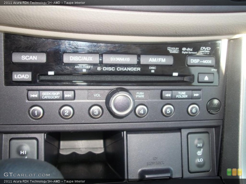 Taupe Interior Controls for the 2011 Acura RDX Technology SH-AWD #42678913