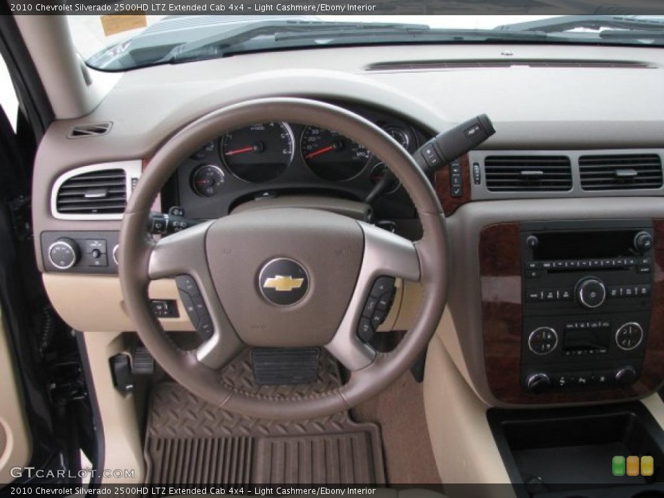 Light Cashmere/Ebony Interior Steering Wheel for the 2010 Chevrolet Silverado 2500HD LTZ Extended Cab 4x4 #42684559