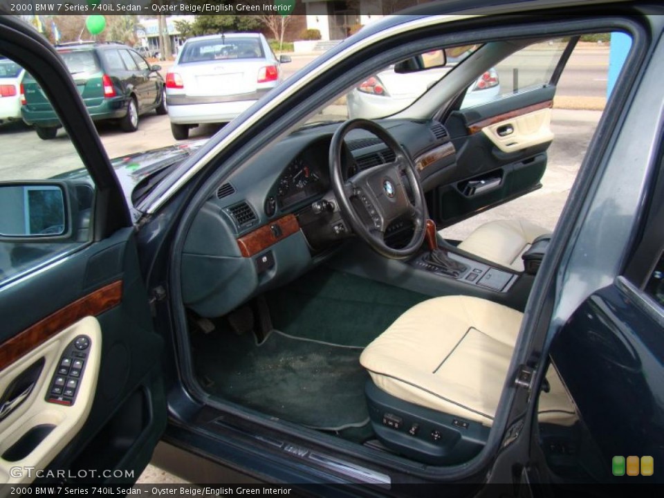 Oyster Beige/English Green Interior Photo for the 2000 BMW 7 Series 740iL Sedan #42694231