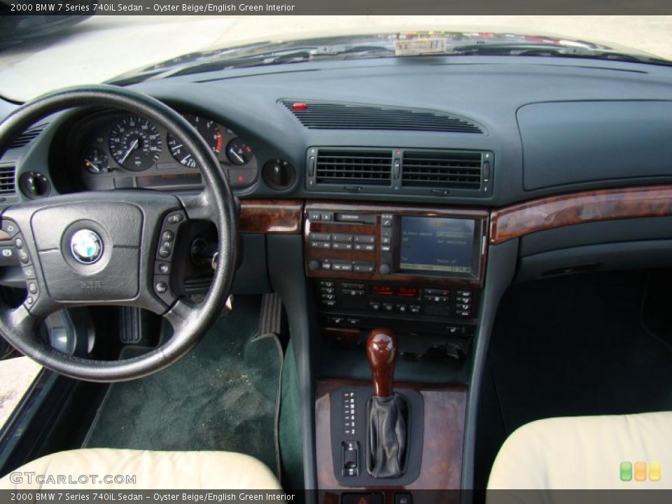 Oyster Beige/English Green Interior Dashboard for the 2000 BMW 7 Series 740iL Sedan #42694355