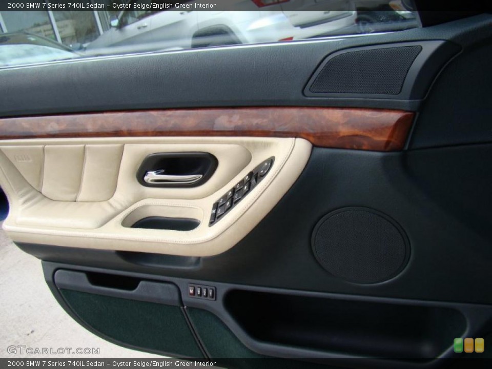 Oyster Beige/English Green Interior Door Panel for the 2000 BMW 7 Series 740iL Sedan #42694403