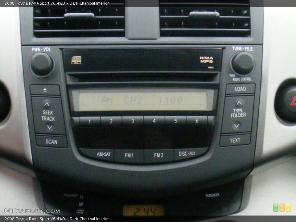 Dark Charcoal Interior Controls for the 2008 Toyota RAV4 Sport V6 4WD #42699023