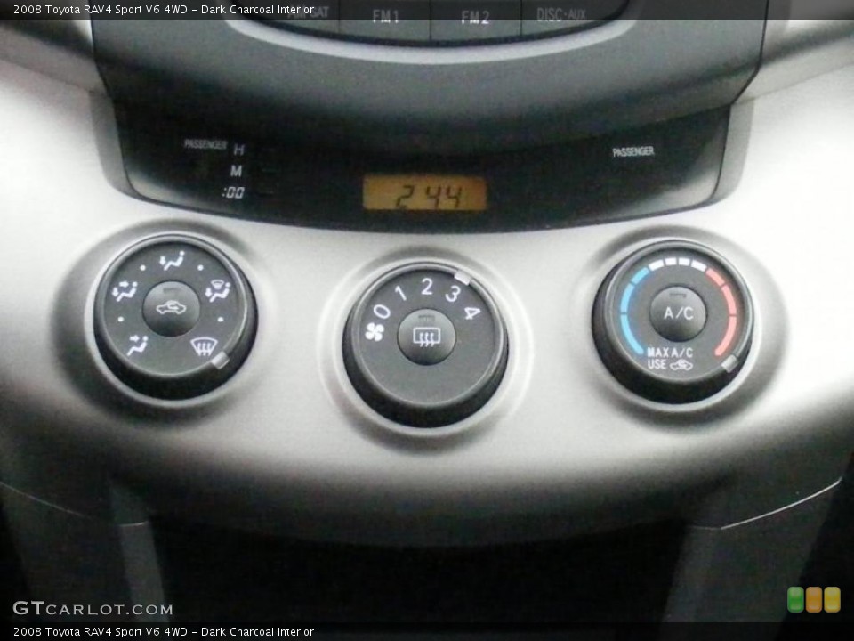 Dark Charcoal Interior Controls for the 2008 Toyota RAV4 Sport V6 4WD #42699031