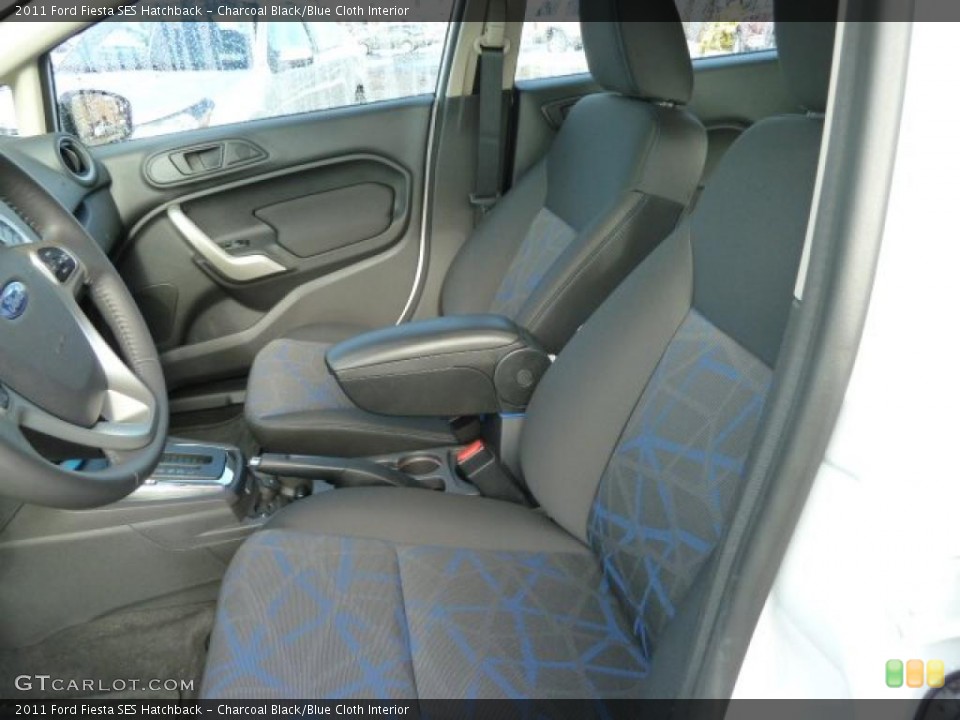 Charcoal Black/Blue Cloth Interior Photo for the 2011 Ford Fiesta SES Hatchback #42700495