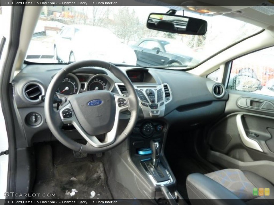 Charcoal Black/Blue Cloth Interior Dashboard for the 2011 Ford Fiesta SES Hatchback #42700508