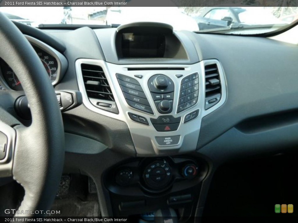 Charcoal Black/Blue Cloth Interior Controls for the 2011 Ford Fiesta SES Hatchback #42700567