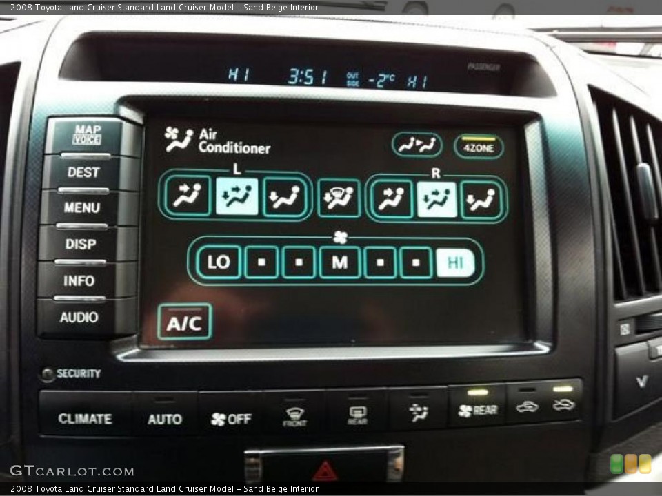 Sand Beige Interior Controls for the 2008 Toyota Land Cruiser  #42704024