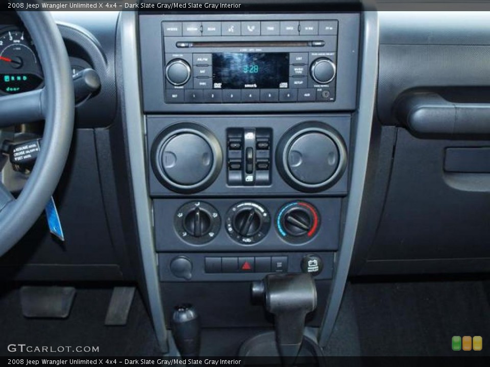 Dark Slate Gray/Med Slate Gray Interior Controls for the 2008 Jeep Wrangler Unlimited X 4x4 #42710244