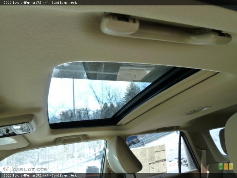 Sand Beige Interior Sunroof for the 2011 Toyota 4Runner SR5 4x4 #42711112