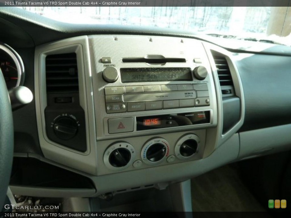 Graphite Gray Interior Controls for the 2011 Toyota Tacoma V6 TRD Sport Double Cab 4x4 #42712152