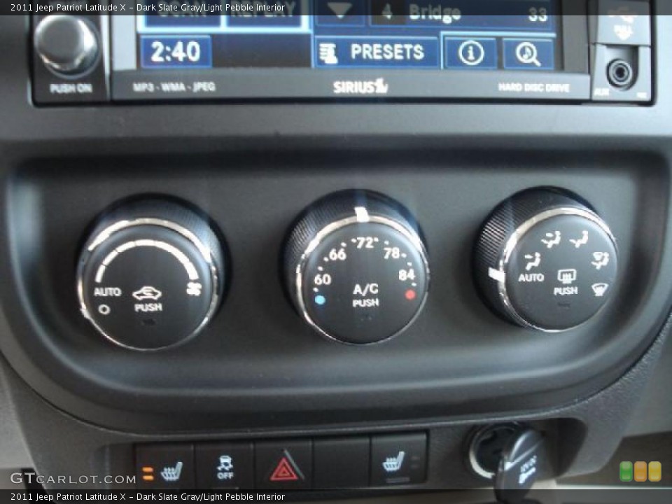 Dark Slate Gray/Light Pebble Interior Controls for the 2011 Jeep Patriot Latitude X #42724109