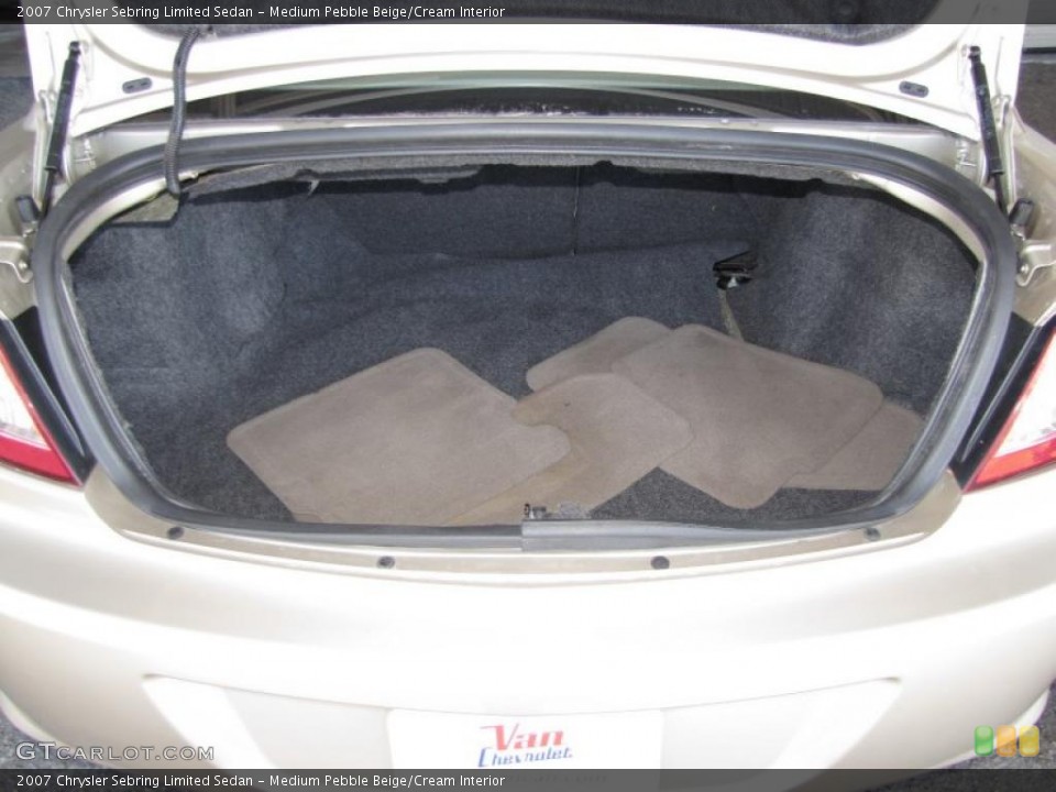 Medium Pebble Beige/Cream Interior Trunk for the 2007 Chrysler Sebring Limited Sedan #42742624