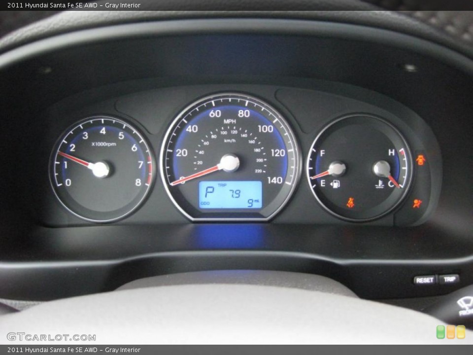 Gray Interior Gauges for the 2011 Hyundai Santa Fe SE AWD #42744932