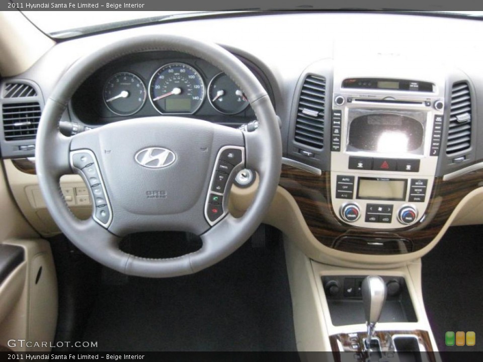 Beige Interior Dashboard for the 2011 Hyundai Santa Fe Limited #42745804