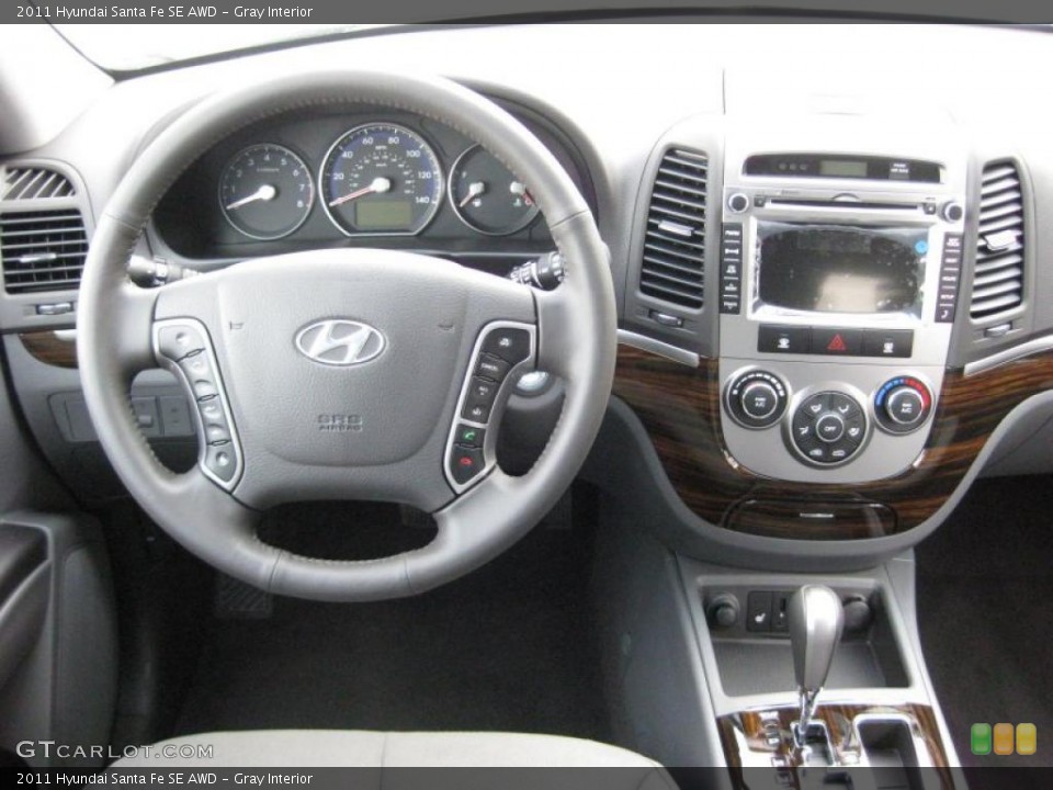 Gray Interior Dashboard for the 2011 Hyundai Santa Fe SE AWD #42746348