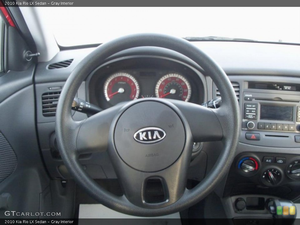 Gray Interior Steering Wheel for the 2010 Kia Rio LX Sedan #42760203
