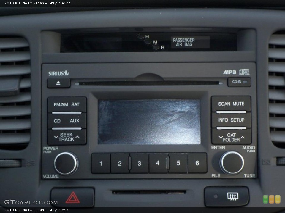 Gray Interior Controls for the 2010 Kia Rio LX Sedan #42760232