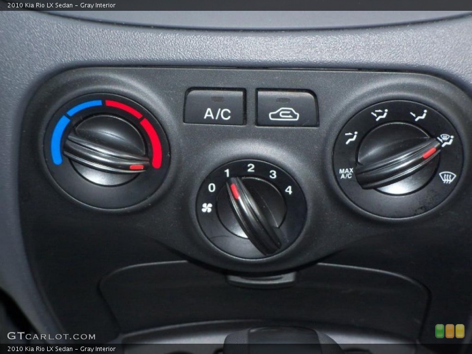 Gray Interior Controls for the 2010 Kia Rio LX Sedan #42760248
