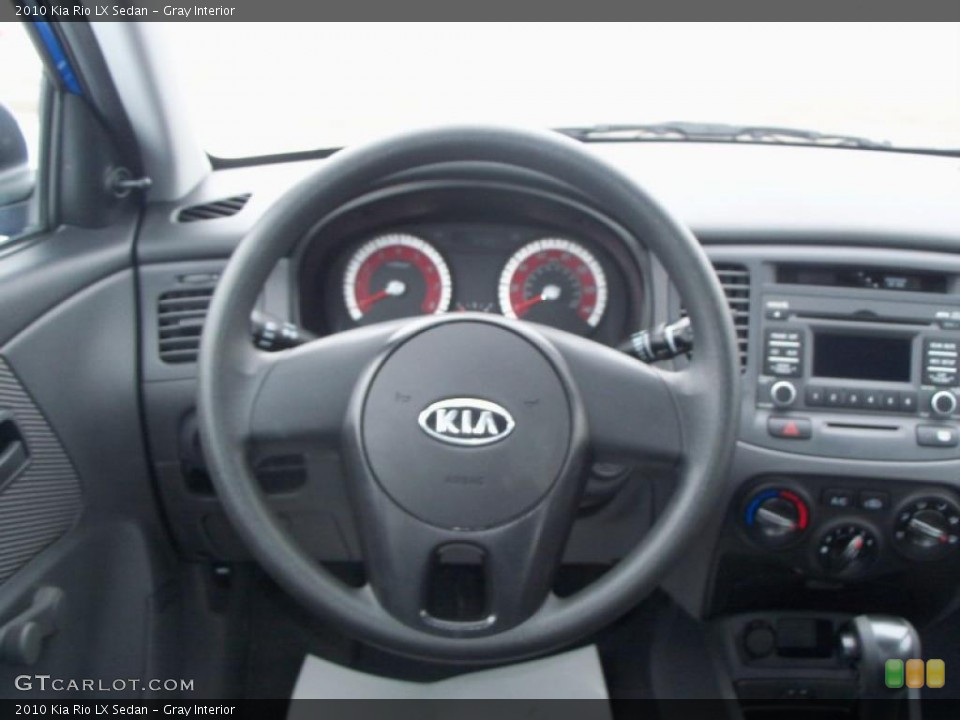 Gray Interior Steering Wheel for the 2010 Kia Rio LX Sedan #42760688