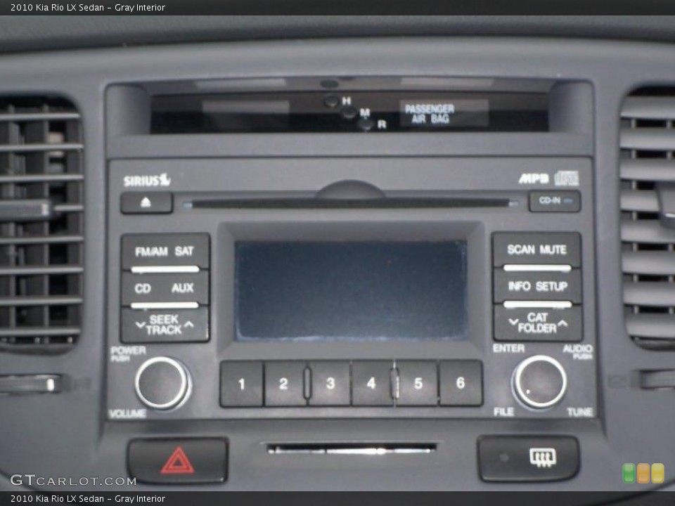 Gray Interior Controls for the 2010 Kia Rio LX Sedan #42760720