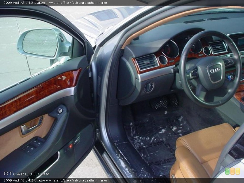 Amaretto/Black Valcona Leather Interior Photo for the 2009 Audi A8 L 4.2 quattro #42765948