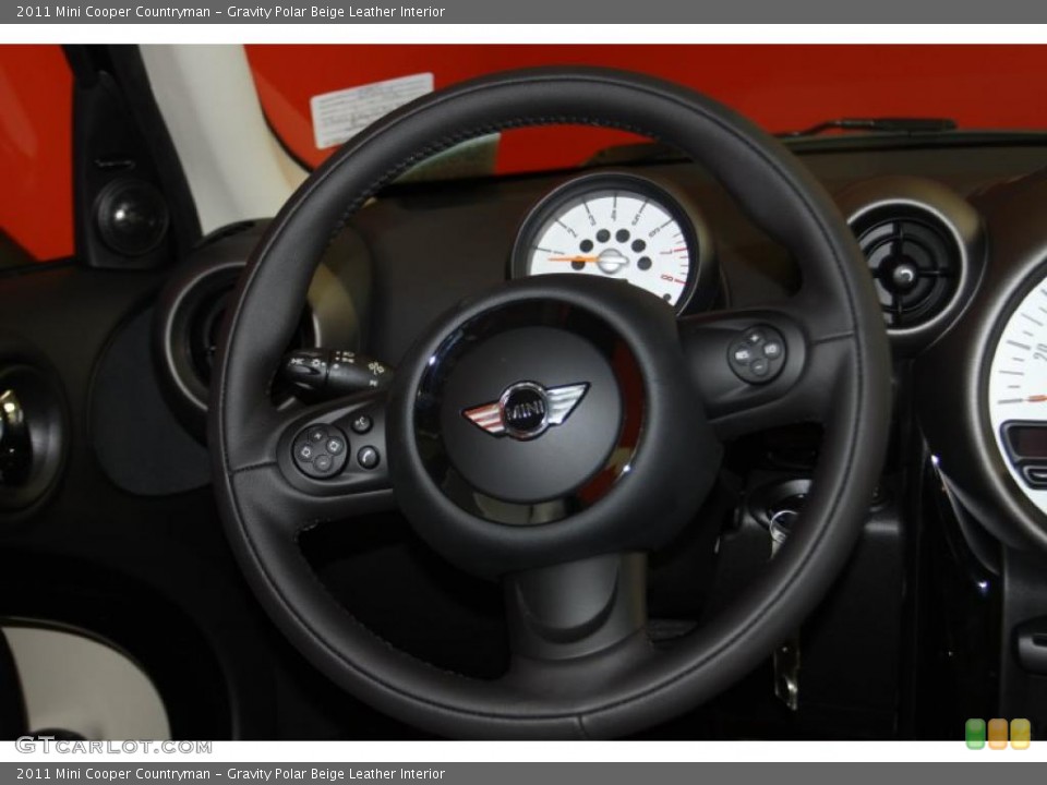 Gravity Polar Beige Leather Interior Steering Wheel for the 2011 Mini Cooper Countryman #42778693