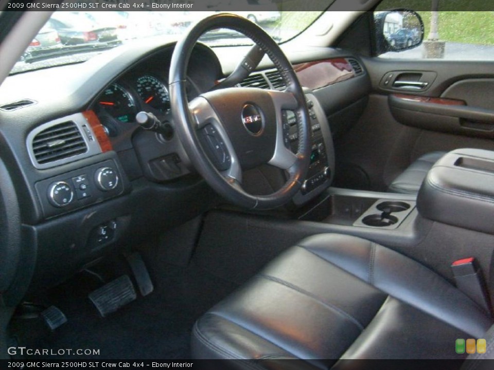 Ebony Interior Prime Interior for the 2009 GMC Sierra 2500HD SLT Crew Cab 4x4 #42804085