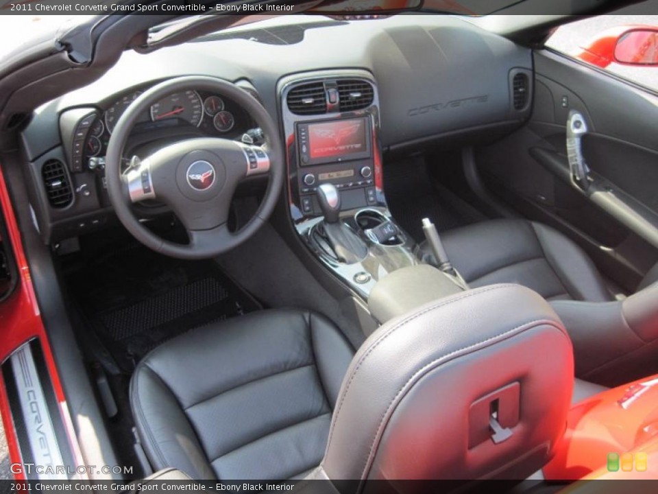 Ebony Black Interior Prime Interior for the 2011 Chevrolet Corvette Grand Sport Convertible #42804738