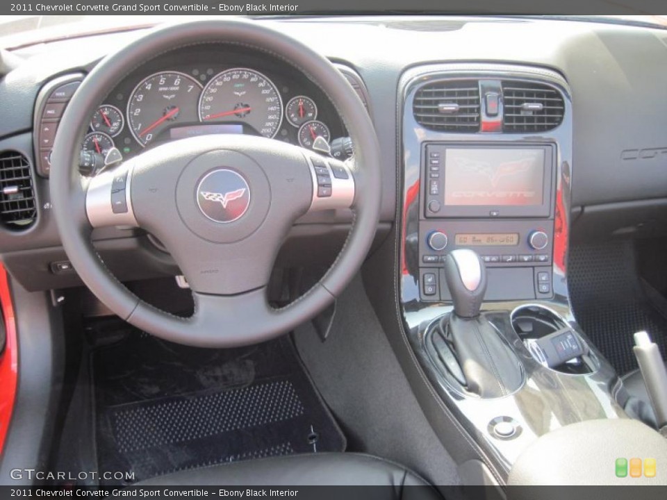 Ebony Black Interior Dashboard for the 2011 Chevrolet Corvette Grand Sport Convertible #42804754