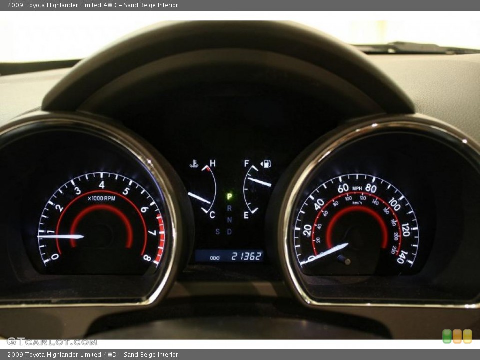 Sand Beige Interior Gauges for the 2009 Toyota Highlander Limited 4WD #42813373
