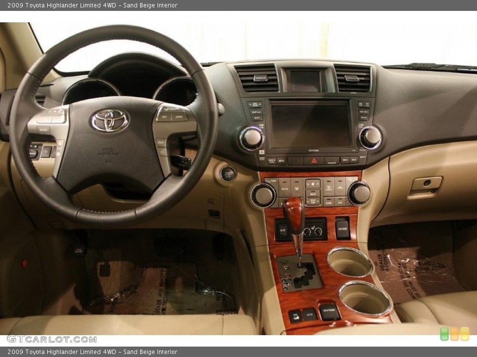Sand Beige Interior Dashboard for the 2009 Toyota Highlander Limited 4WD #42813615