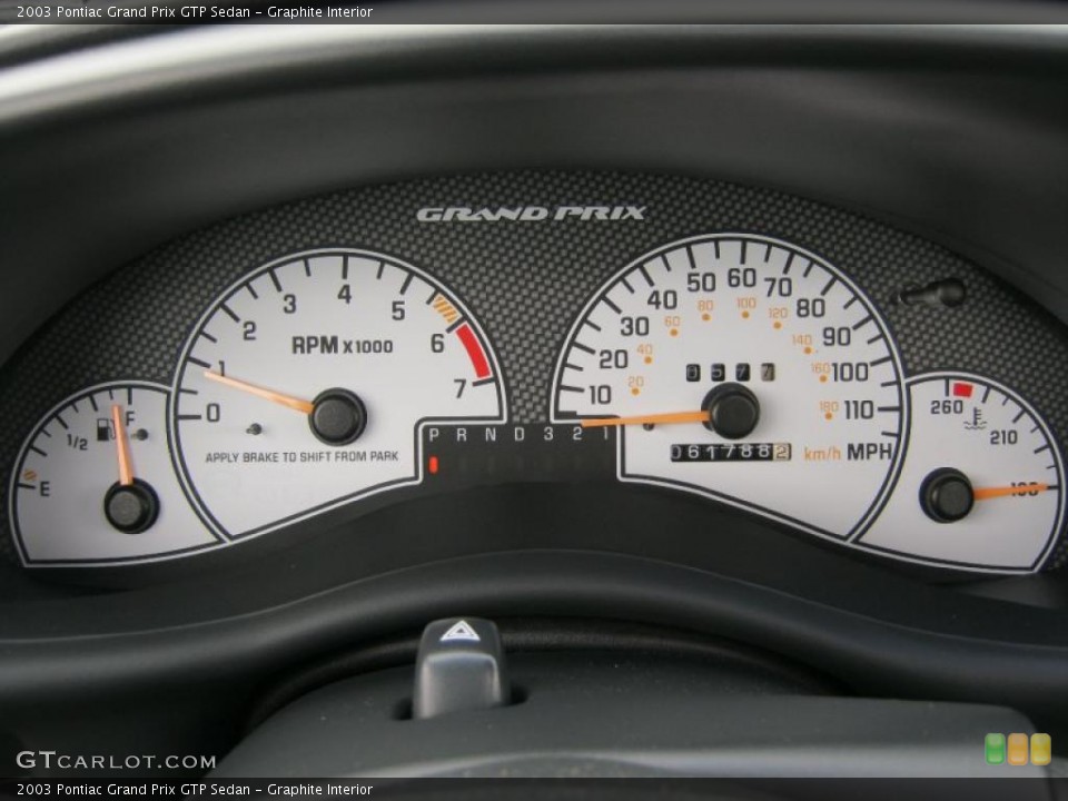 Graphite Interior Gauges for the 2003 Pontiac Grand Prix GTP Sedan #42835426