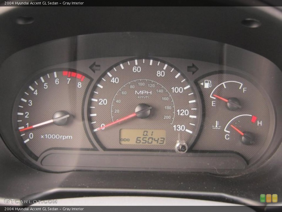 Gray Interior Gauges for the 2004 Hyundai Accent GL Sedan #42837814