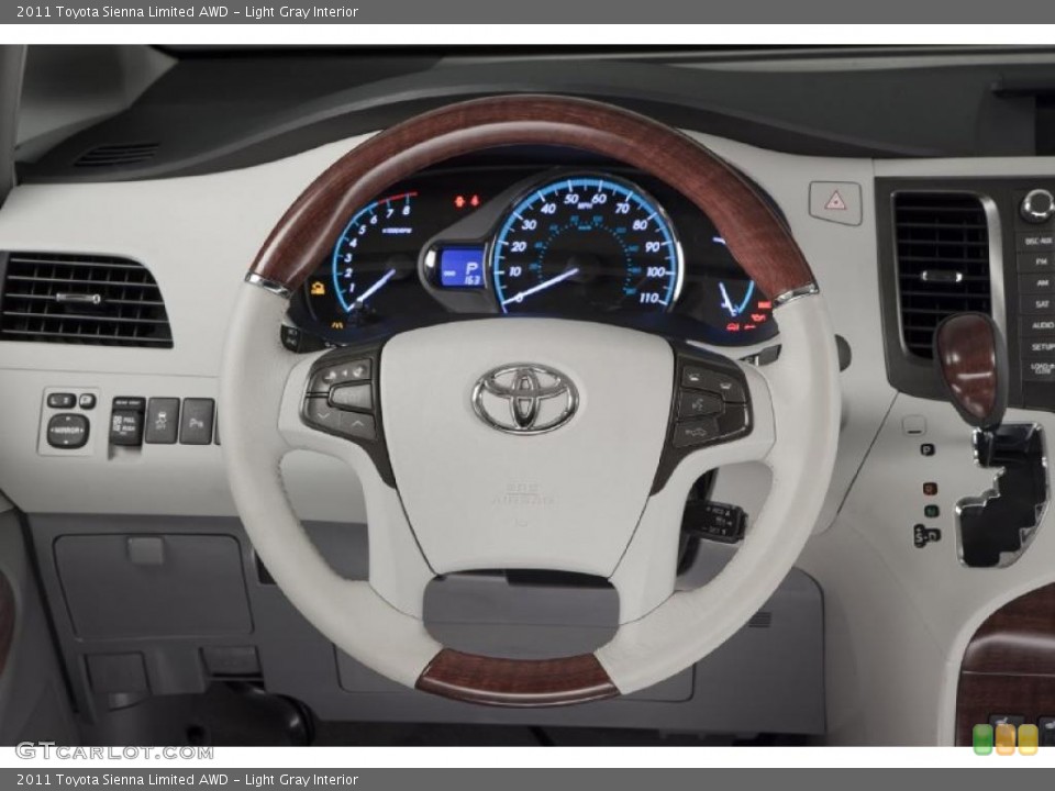 Light Gray Interior Steering Wheel for the 2011 Toyota Sienna Limited AWD #42838186