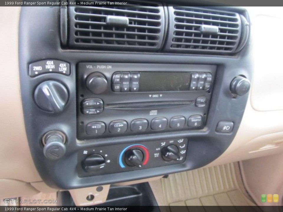 Medium Prairie Tan Interior Controls for the 1999 Ford Ranger Sport Regular Cab 4x4 #42838794