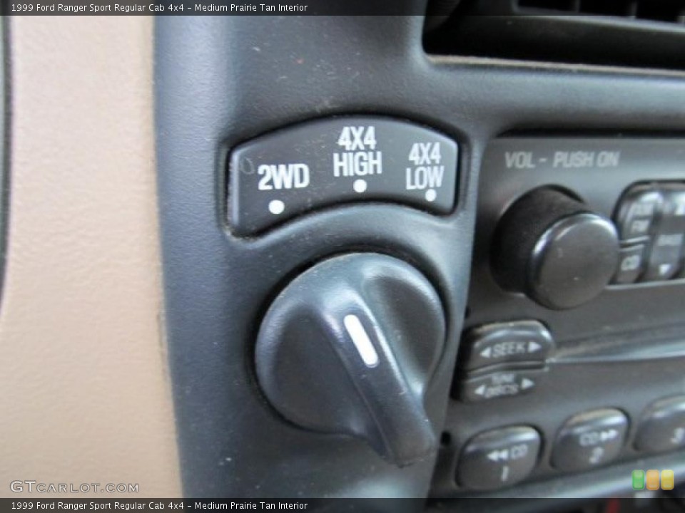 Medium Prairie Tan Interior Controls for the 1999 Ford Ranger Sport Regular Cab 4x4 #42838806