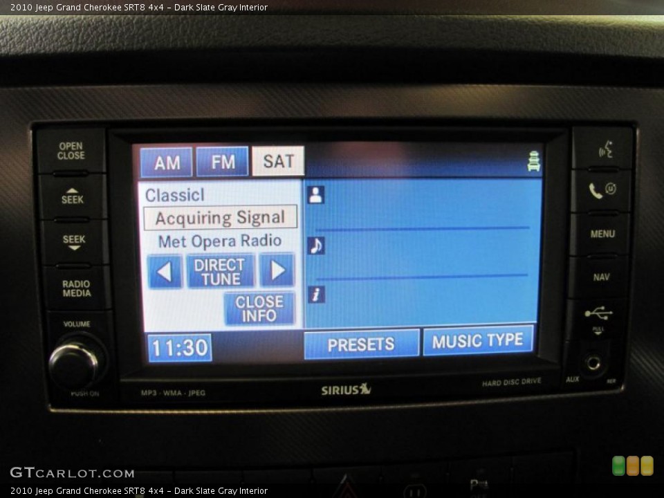 Dark Slate Gray Interior Controls for the 2010 Jeep Grand Cherokee SRT8 4x4 #42848910