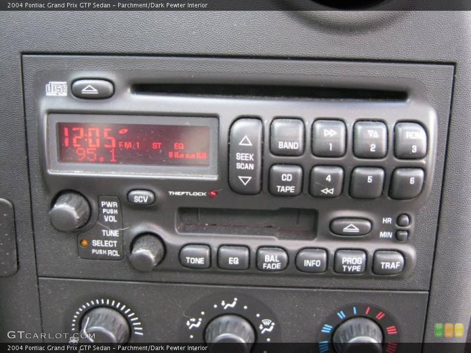 Parchment/Dark Pewter Interior Controls for the 2004 Pontiac Grand Prix GTP Sedan #42849012
