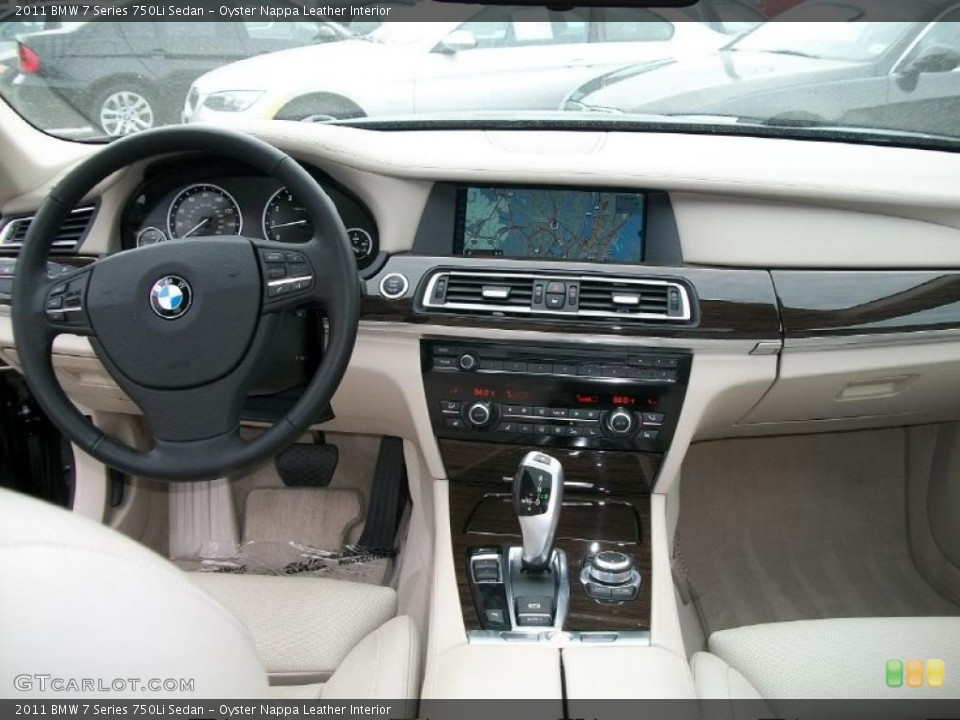 Oyster Nappa Leather Interior Dashboard for the 2011 BMW 7 Series 750Li Sedan #42853154