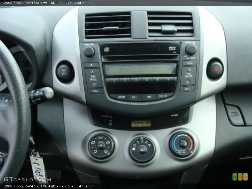 Dark Charcoal Interior Controls for the 2008 Toyota RAV4 Sport V6 4WD #42860554