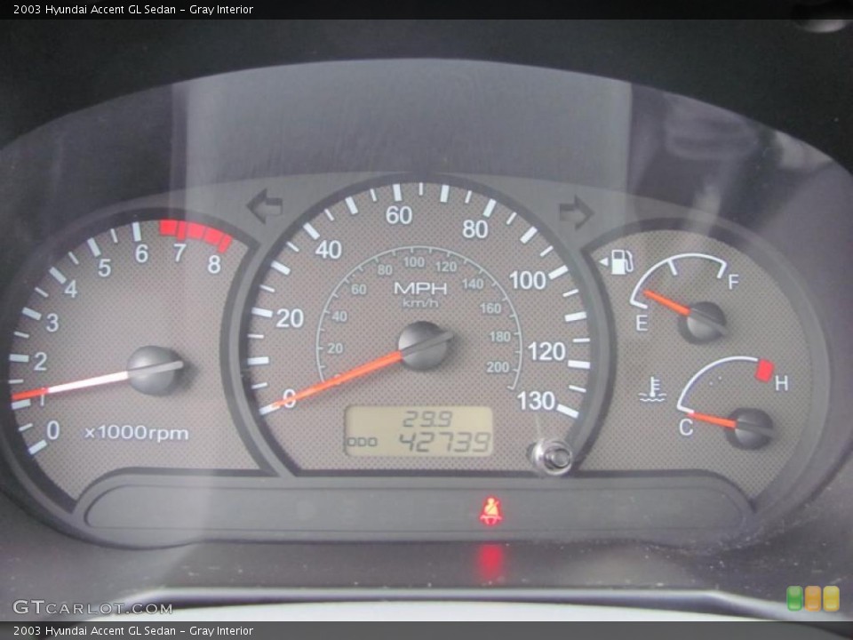 Gray Interior Gauges for the 2003 Hyundai Accent GL Sedan #42863210