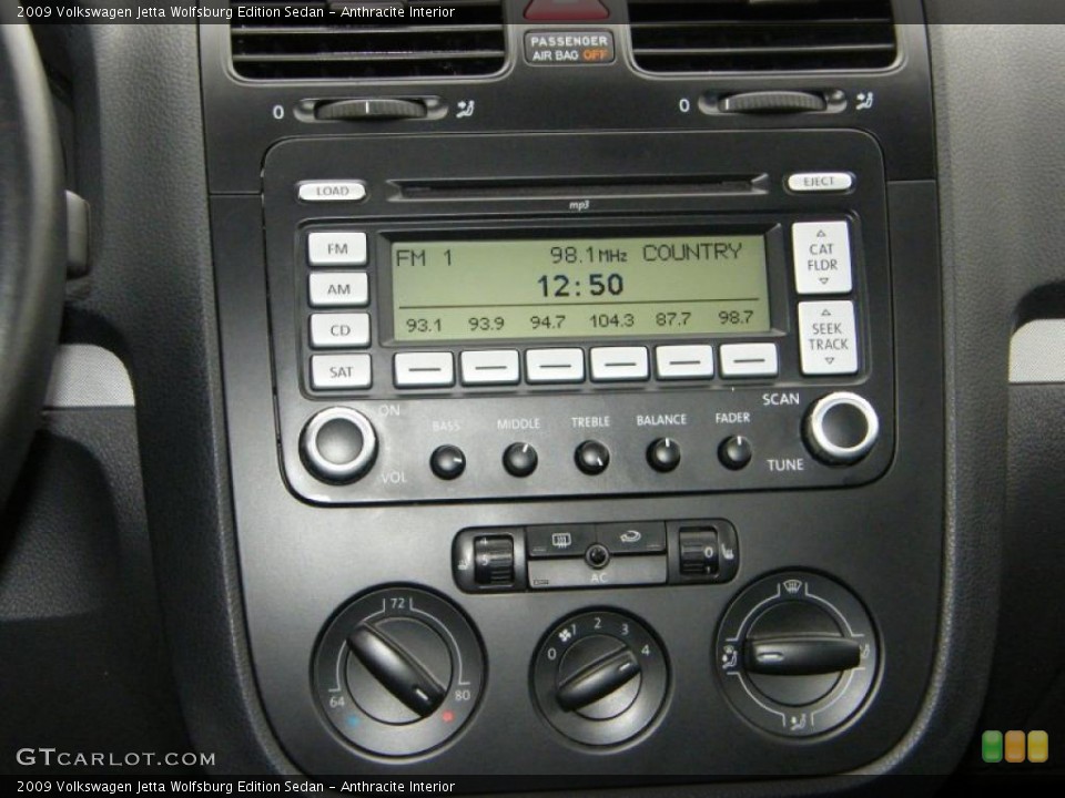 Anthracite Interior Controls for the 2009 Volkswagen Jetta Wolfsburg Edition Sedan #42882484
