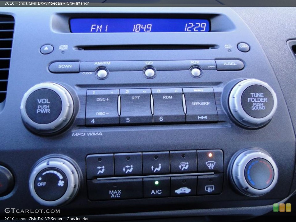 Gray Interior Controls for the 2010 Honda Civic DX-VP Sedan #42898317