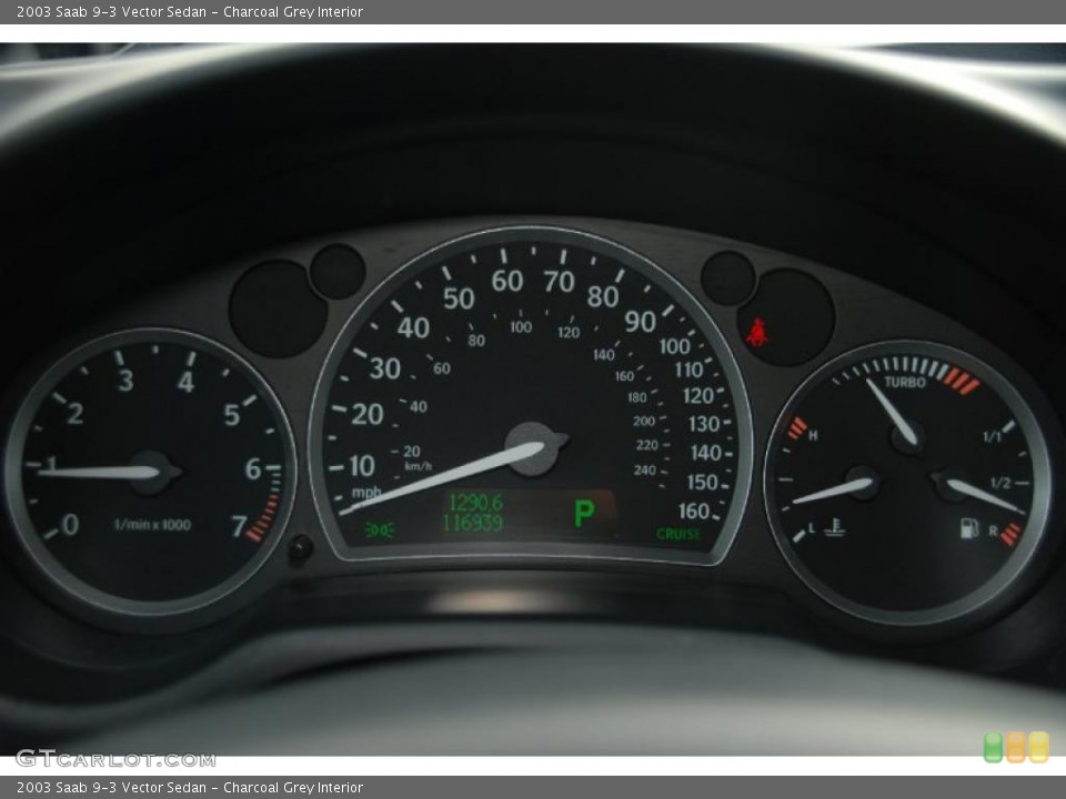 Charcoal Grey Interior Gauges for the 2003 Saab 9-3 Vector Sedan #42901933