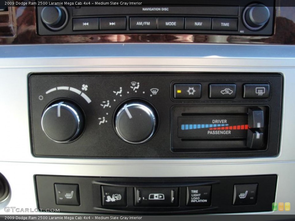 Medium Slate Gray Interior Controls for the 2009 Dodge Ram 2500 Laramie Mega Cab 4x4 #42922362