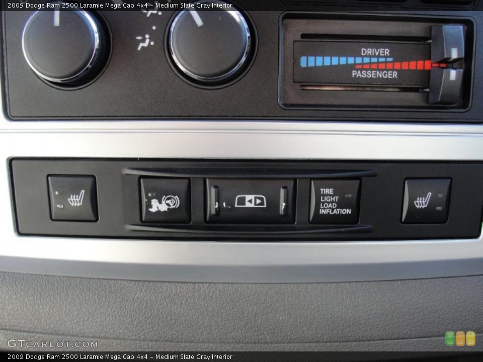 Medium Slate Gray Interior Controls for the 2009 Dodge Ram 2500 Laramie Mega Cab 4x4 #42922370